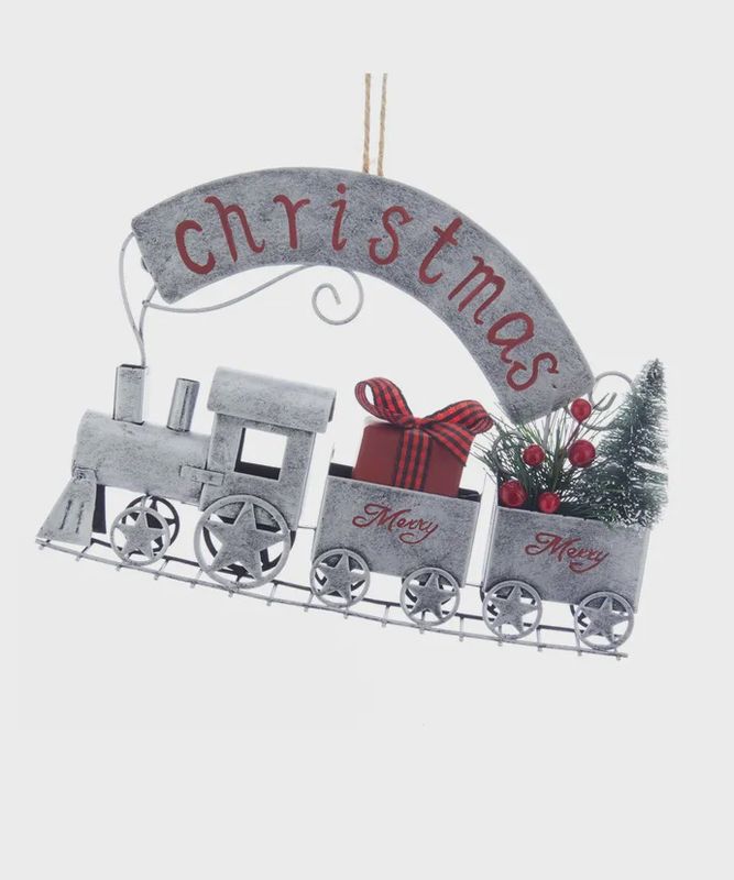 METAL CHRISTMAS TRAIN ORN