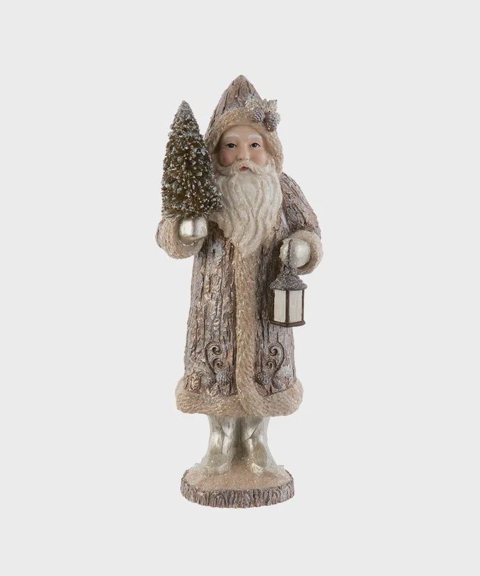 RUSTIC SANTA W/LANTERN &amp; TREE