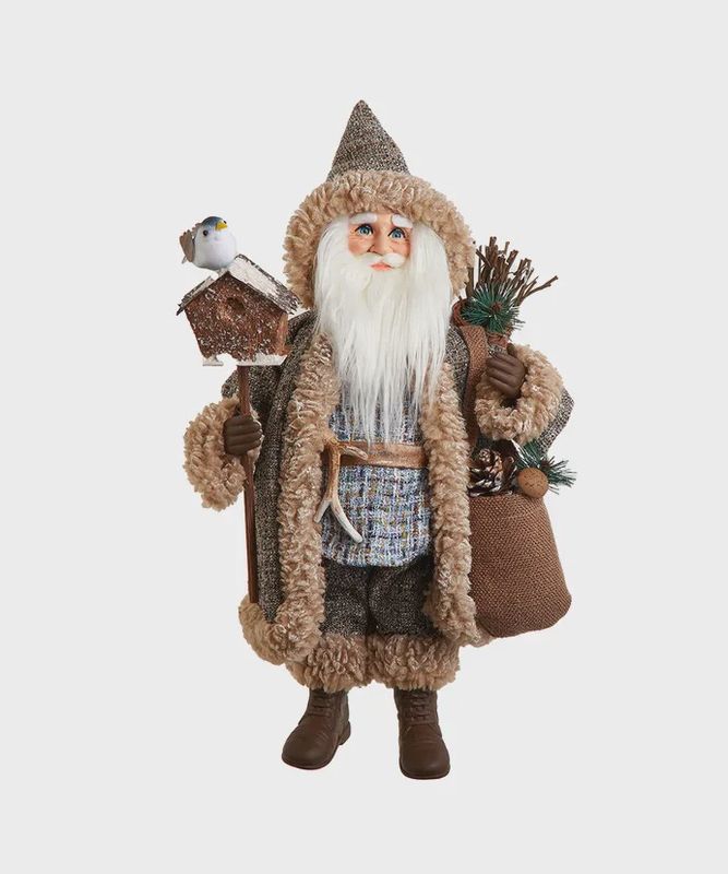 RUSTIC GLAM SANTA W/BIRDHOUSE