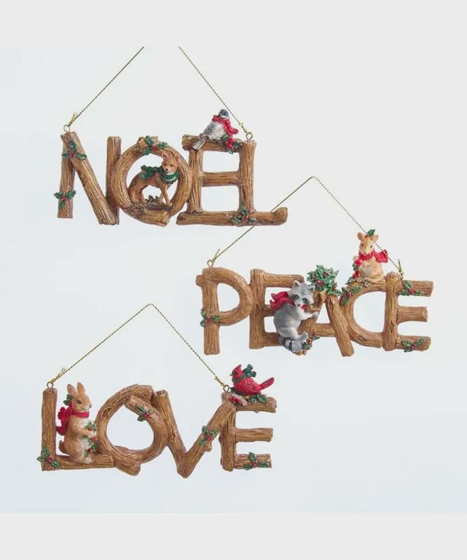 WOODLAND WORDS ANIMAL ORN