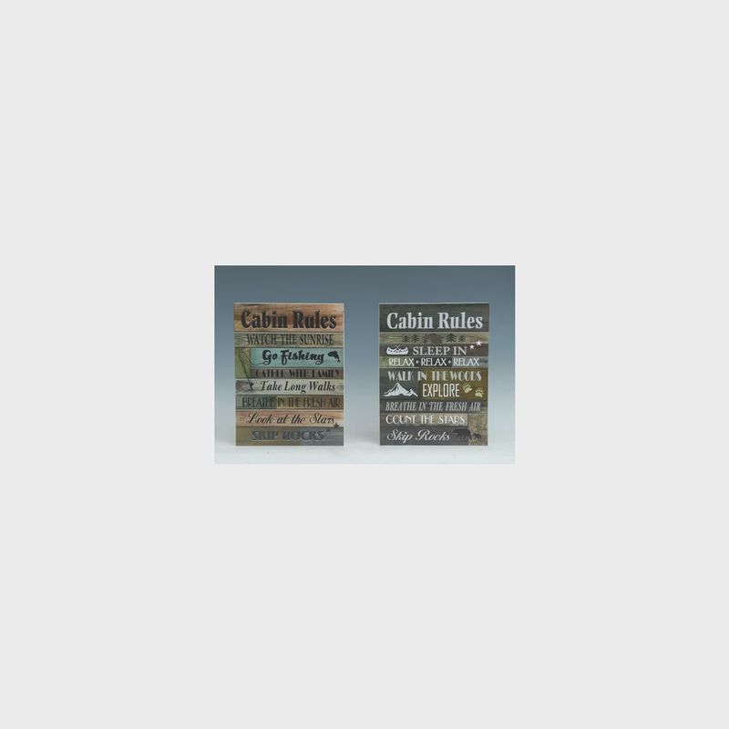 CABIN RULES SLAT SIGN