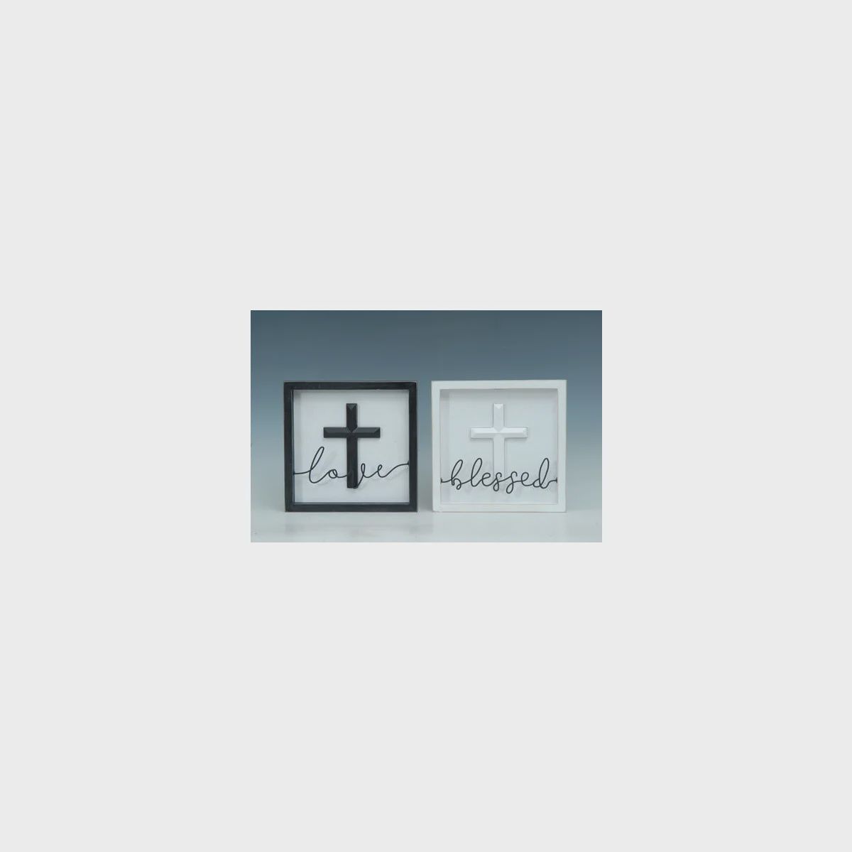 FRAMED CROSS W/LOVE/BLESSED