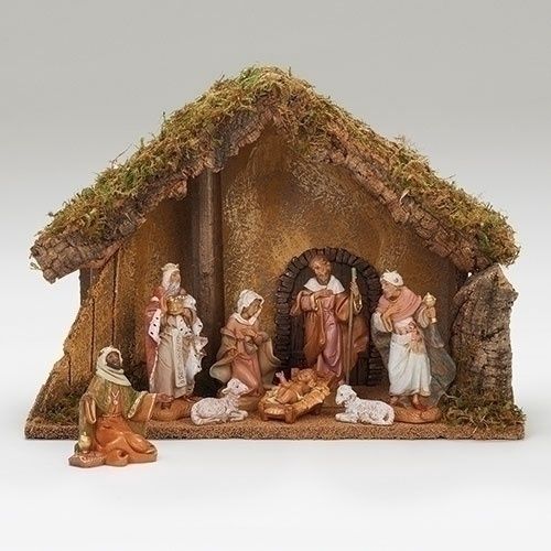 8 FIGURE NATIVITY W/STABLE 5&quot;