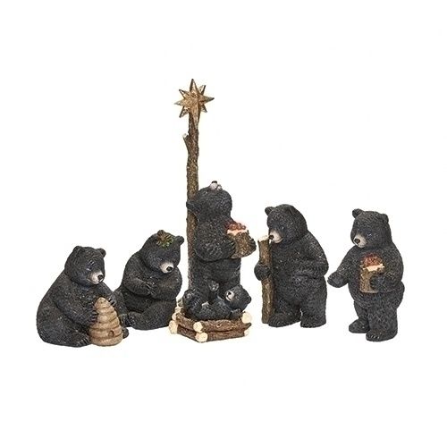 6pc BEAR NATIVITY 7.5&quot;