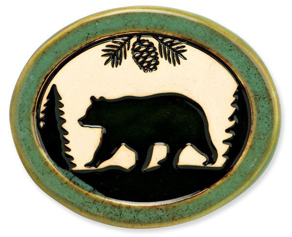 BEAR POTTERY DISK MAGNET