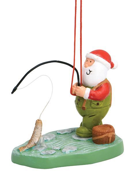SANTA FLY FISHING ORN