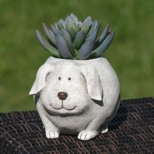 Mini pudgy dog planter