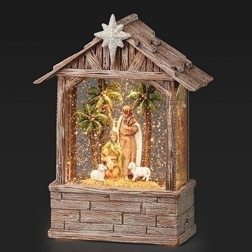 STABLE W/HOLY FAMILY LED SWIRL