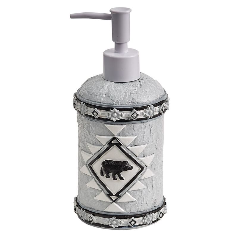 TRIBAL BLK &amp; WHTE SOAP DISPENSER