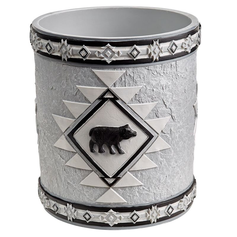 TRIBAL BLK&amp;WHTE WASTE BASKET