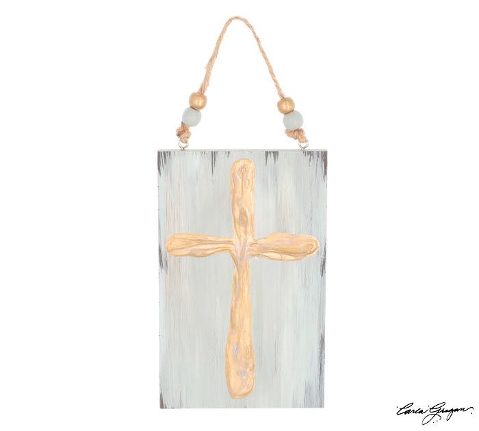 RAISED PAINT CROSS ORN