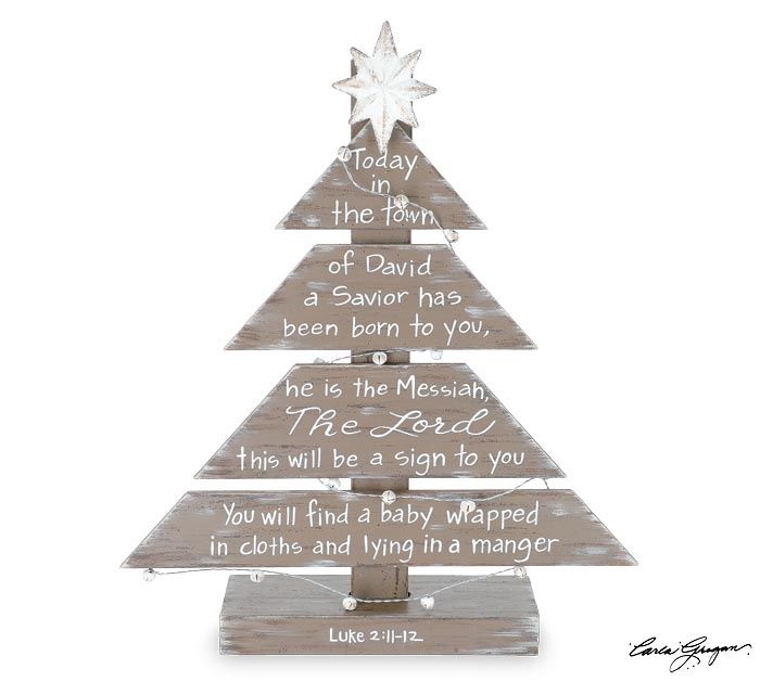 WOOD CHRISTMAS TREE W/CHRSTMS STORY