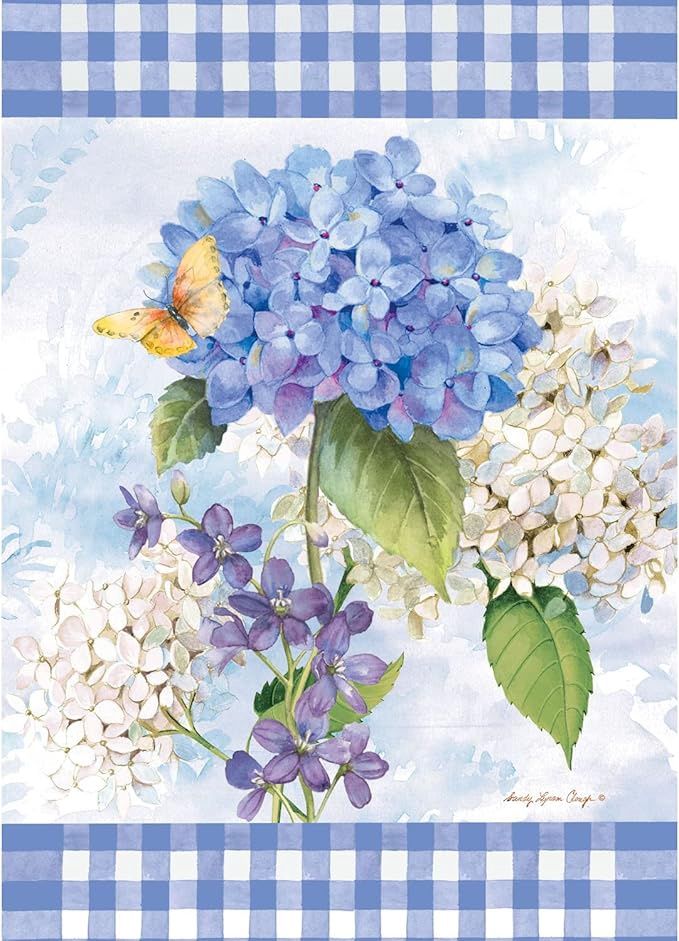 BLUE HYDRANGEA WAFFLE GRDN FLG
