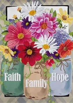 FAITH HOPE LOVE MASON JAR GRDN FLG