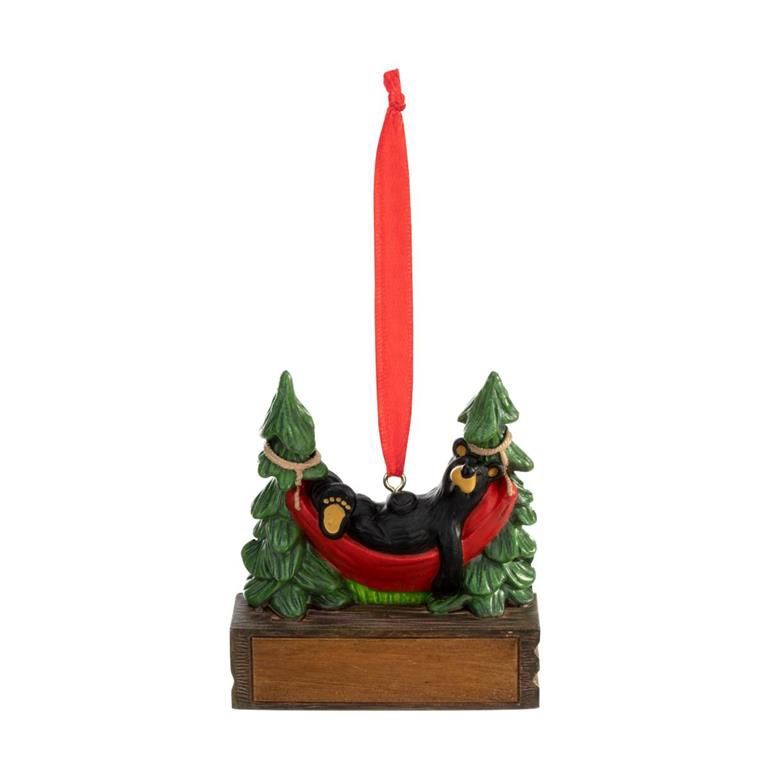 BEAR IN HAMMOCK MAGNETIC ORN