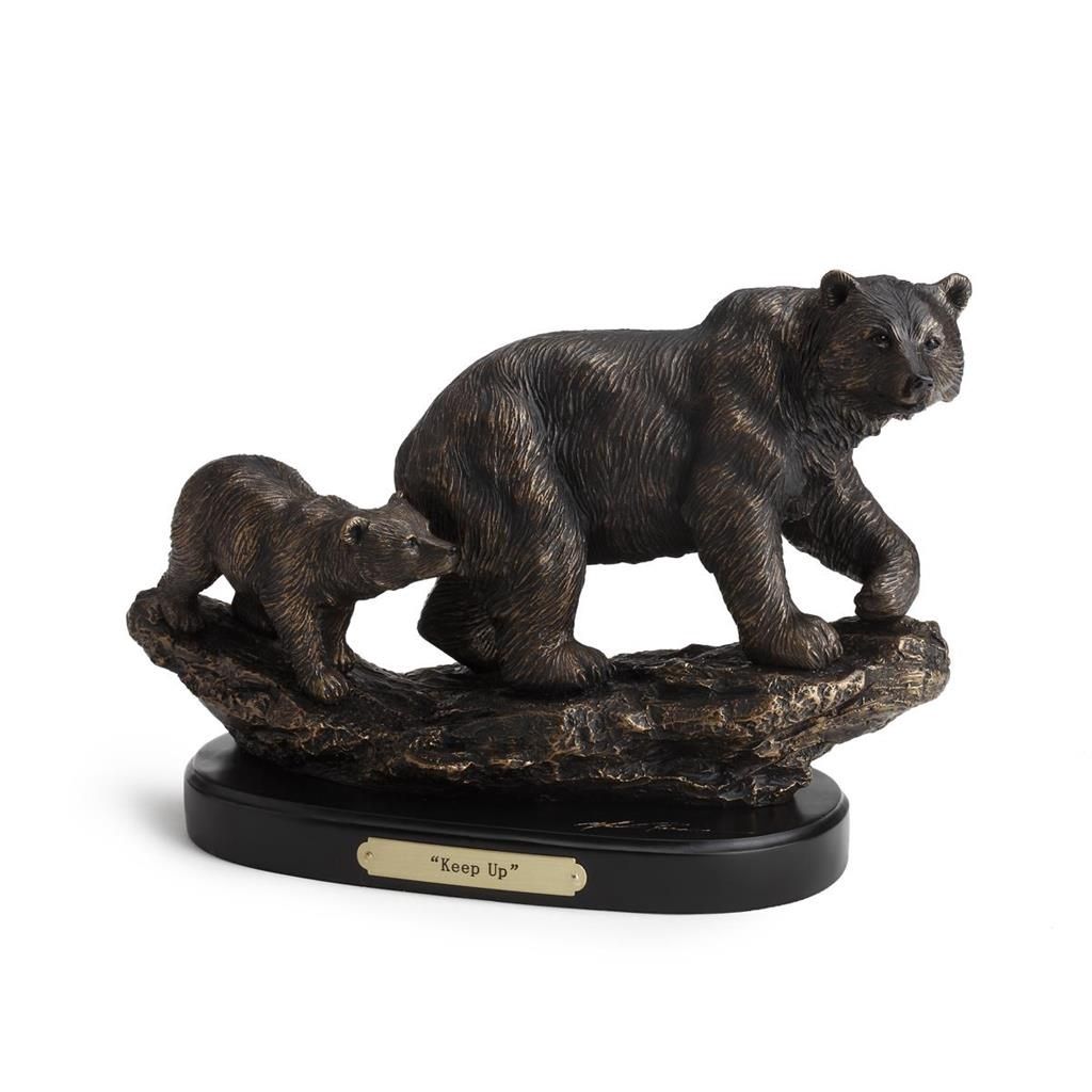 Keep Up Bear w/ Cub sculpture