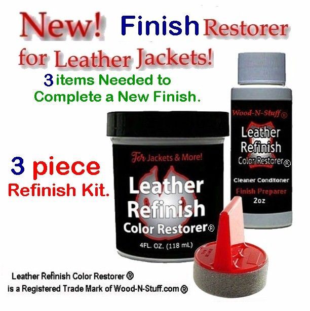 Leather Jacket Refinish Color Restorer - 3 piece Kit