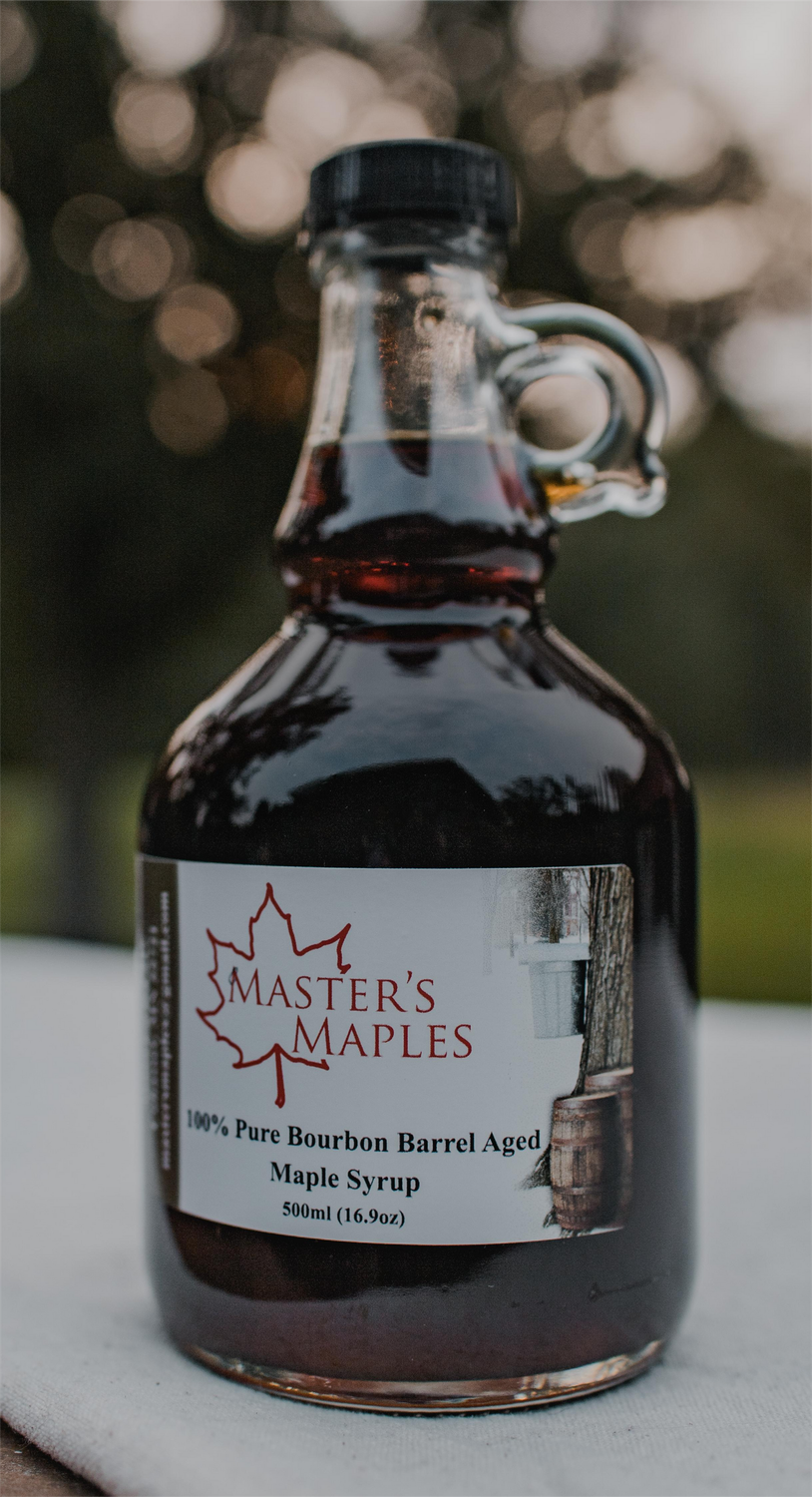 500mL 100% Pure Bourbon Barrel Aged Maple Syrup