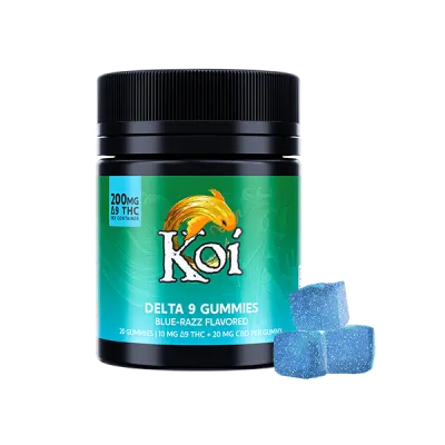 KOI Gummies (9) BLUE RAZZ 20ct 200lvl