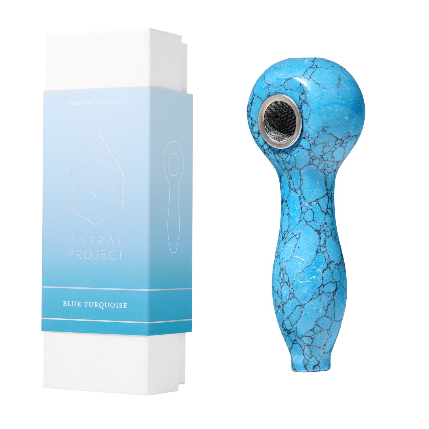 Astral Project Gemstone BLUE TURQUOISE Handpipe