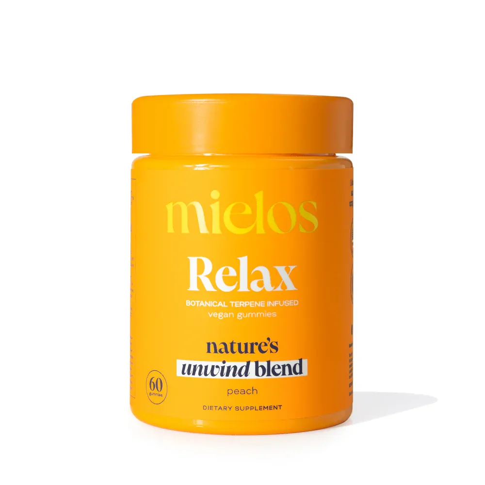 Mielos Botanical Terpene Infused Gummies Relax Blend PEACH 60ct