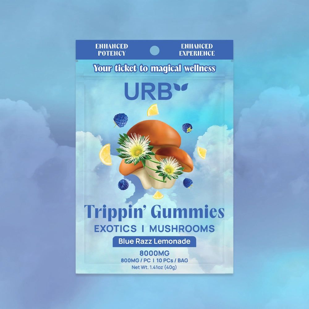 Urb Gummies Trippin&#39; BLUE RAZZ LEMONADE 10ct 8000mg