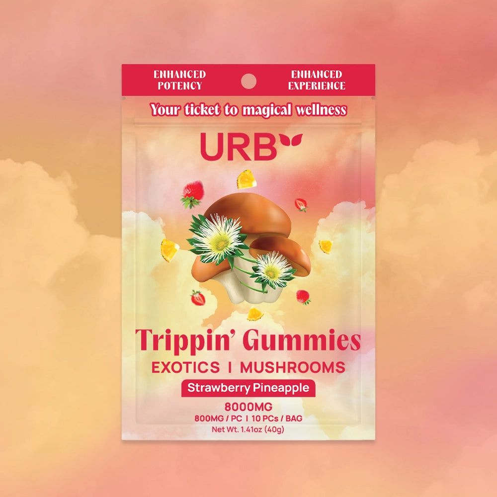 Urb Gummies Trippin&#39; STRAWBERRY PINEAPPLE 10ct 8000mg