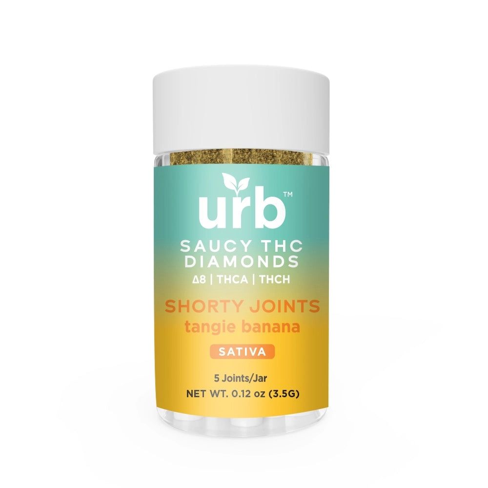 Urb Saucy Diamonds (8/A/H) Shorty Pre Rolls TANGIE BANANA 5ct 3.5g