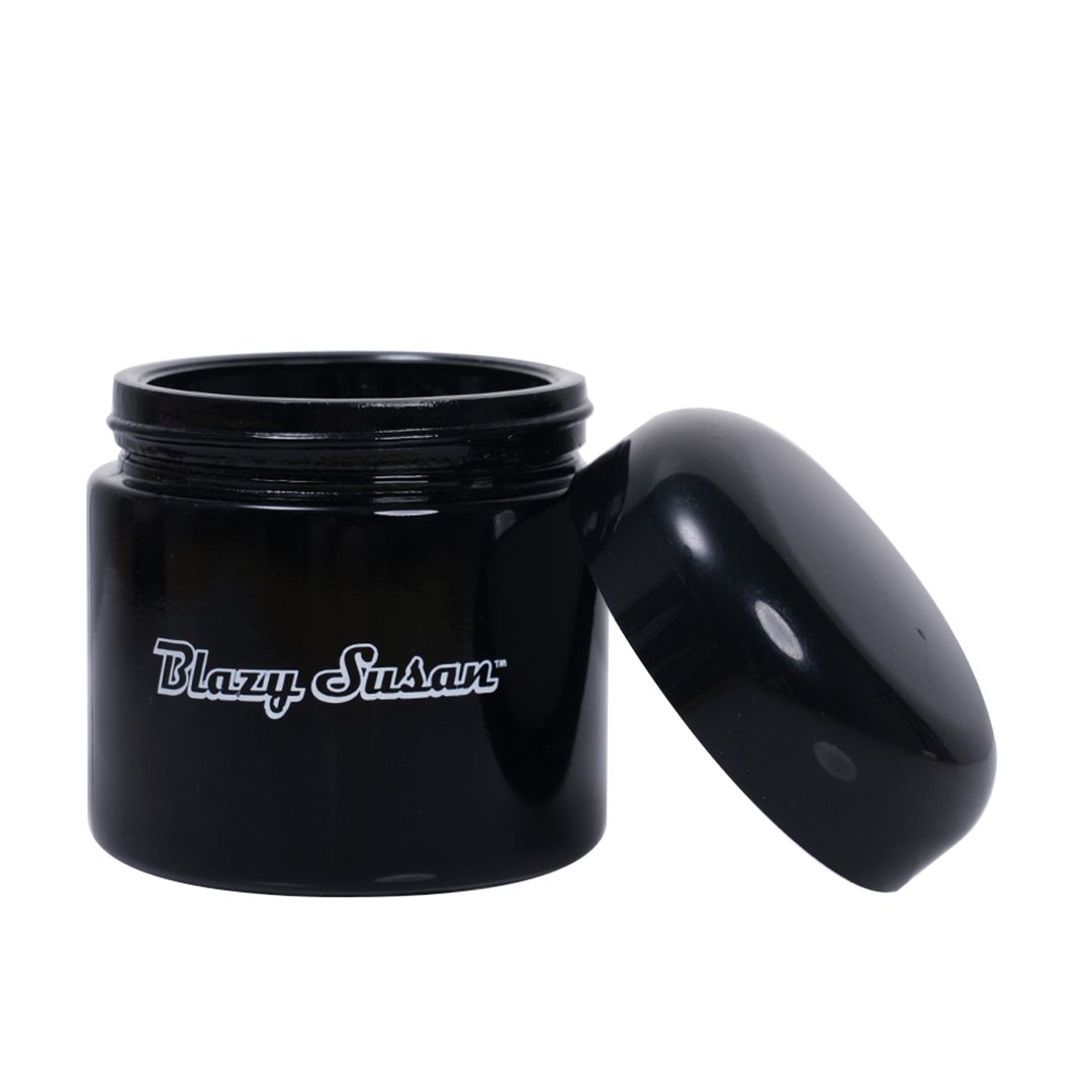 Blazy Susan Glass Stash Jar BLACK