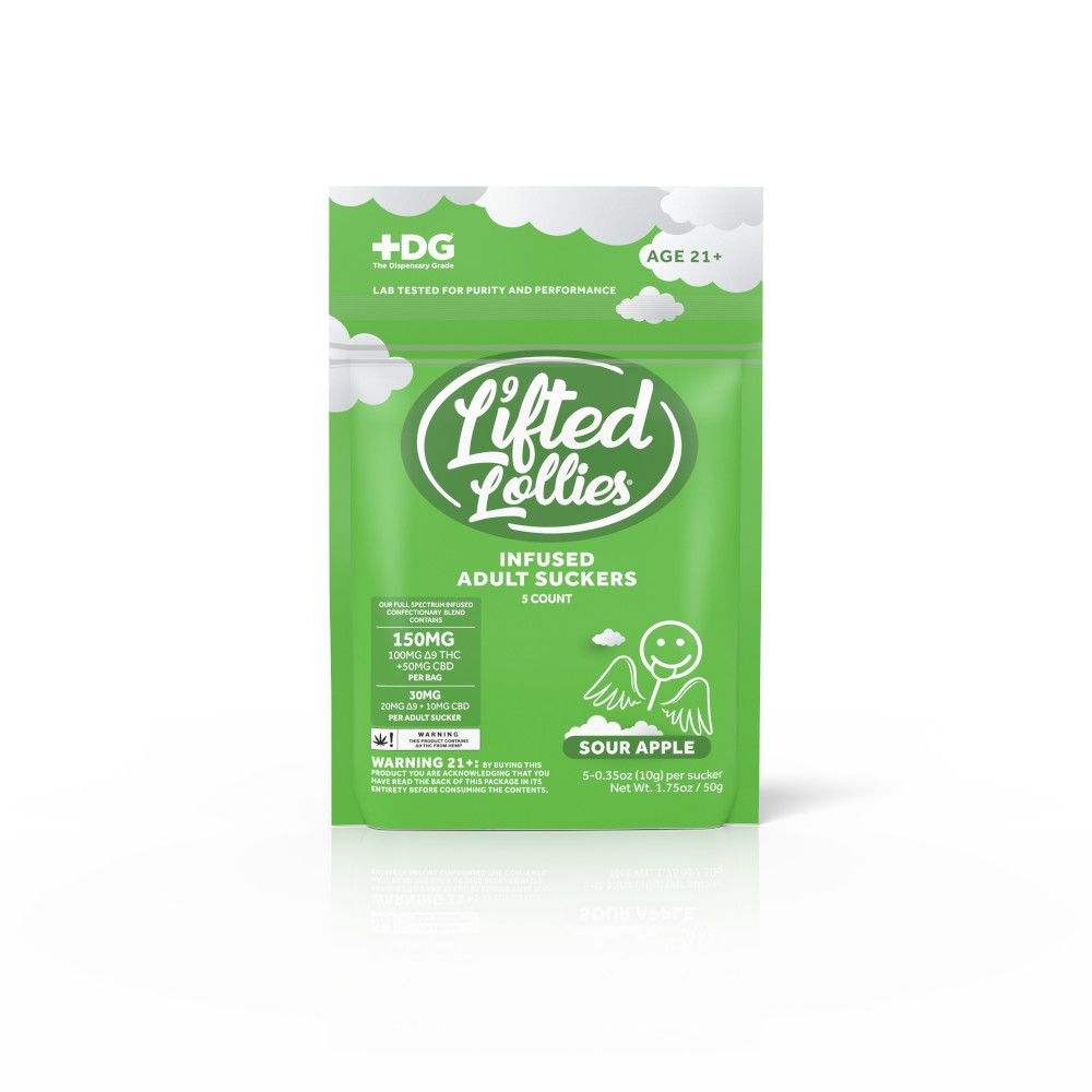 Lifted Lollies SOUR APPLE 150mg 5ct