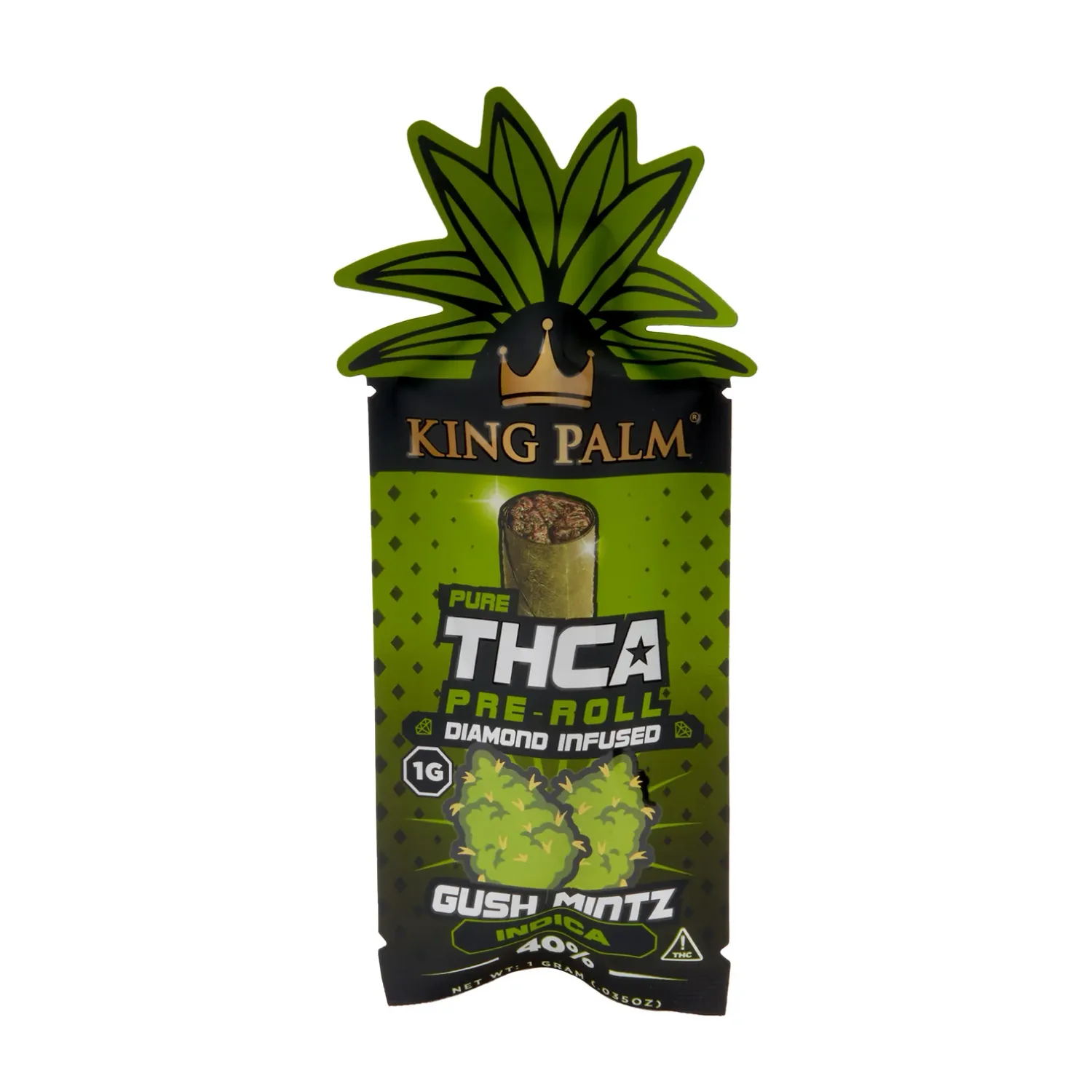 King Palm (A) Pre Roll Diamond Infused GUSH MINTZ 1g