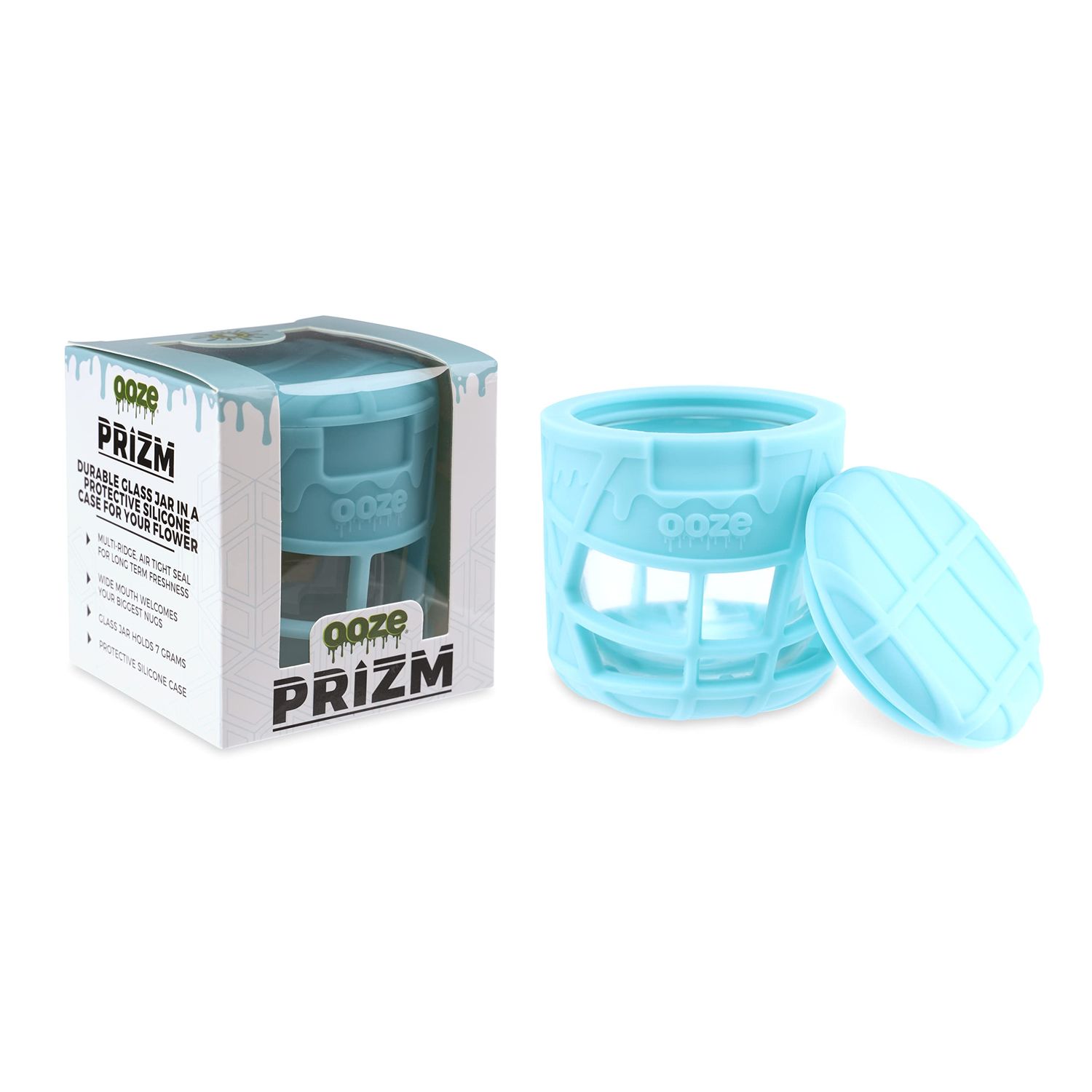 OOZE Prizm Glass Storage Jar TEAL
