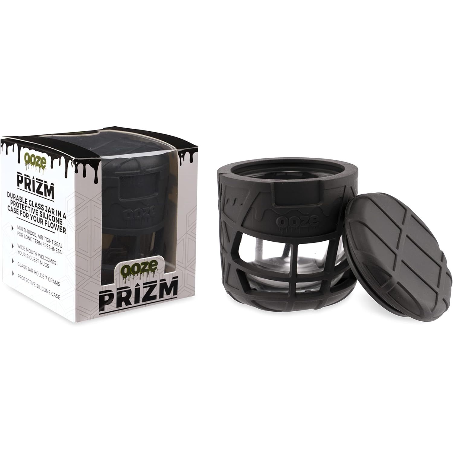 OOZE Prizm Glass Storage Jar BLACK