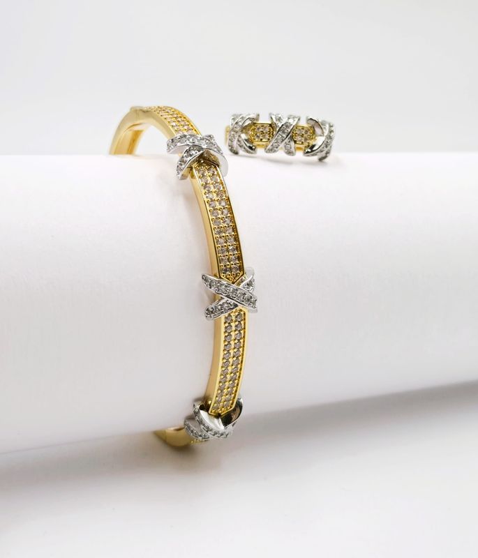 Pulsera con anillo laminado 14k