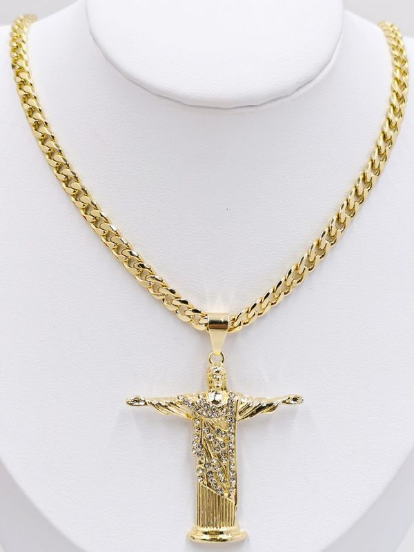 Cadena con colgante del cristo redentor