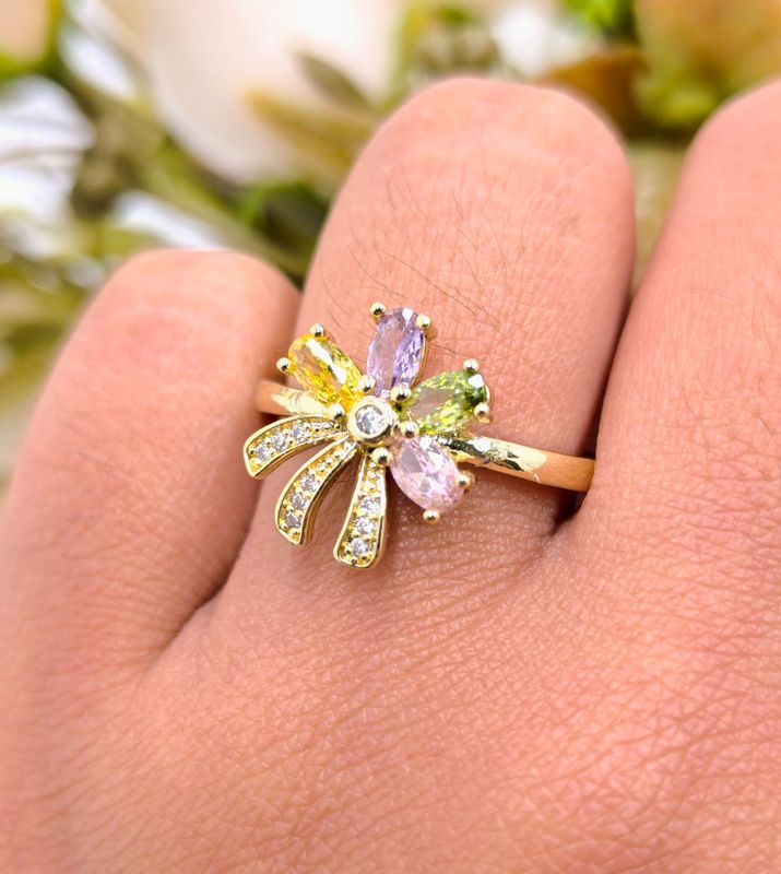 Anillo flor de colores Anillo flor de colores