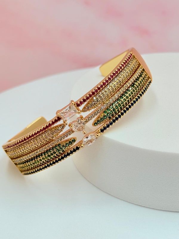 Pulsera rígida abierta multicolor