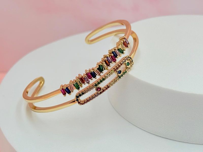 Pulsera rígida abierta multicolor