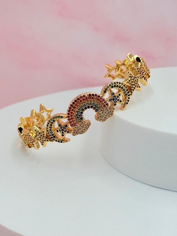 Pulsera rígida abierta arcoíris