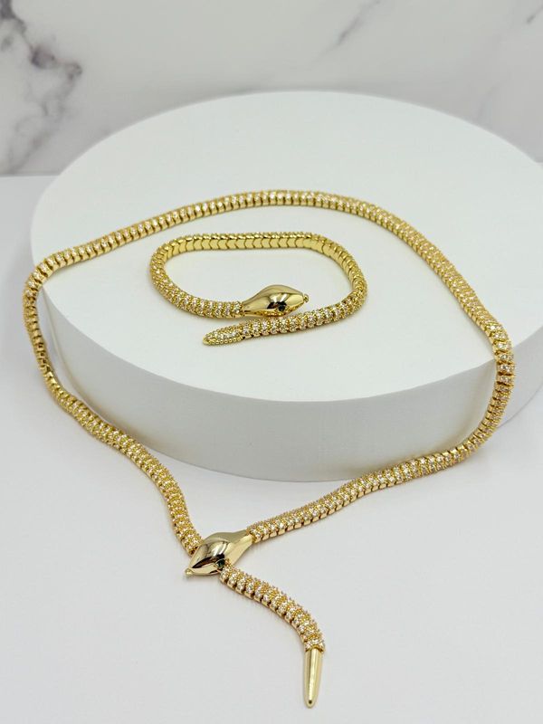 Cadena y pulsera diseño víbora