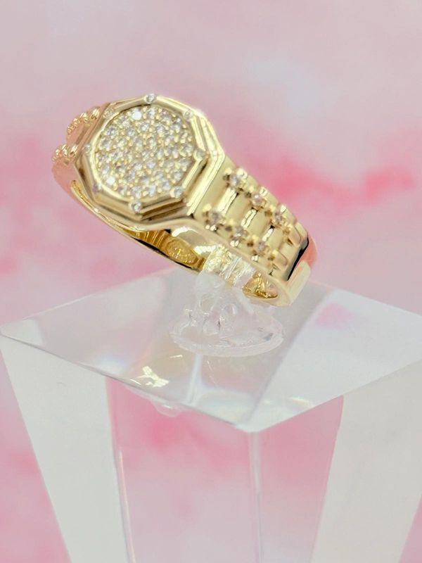 Anillo laminado diseño reloj