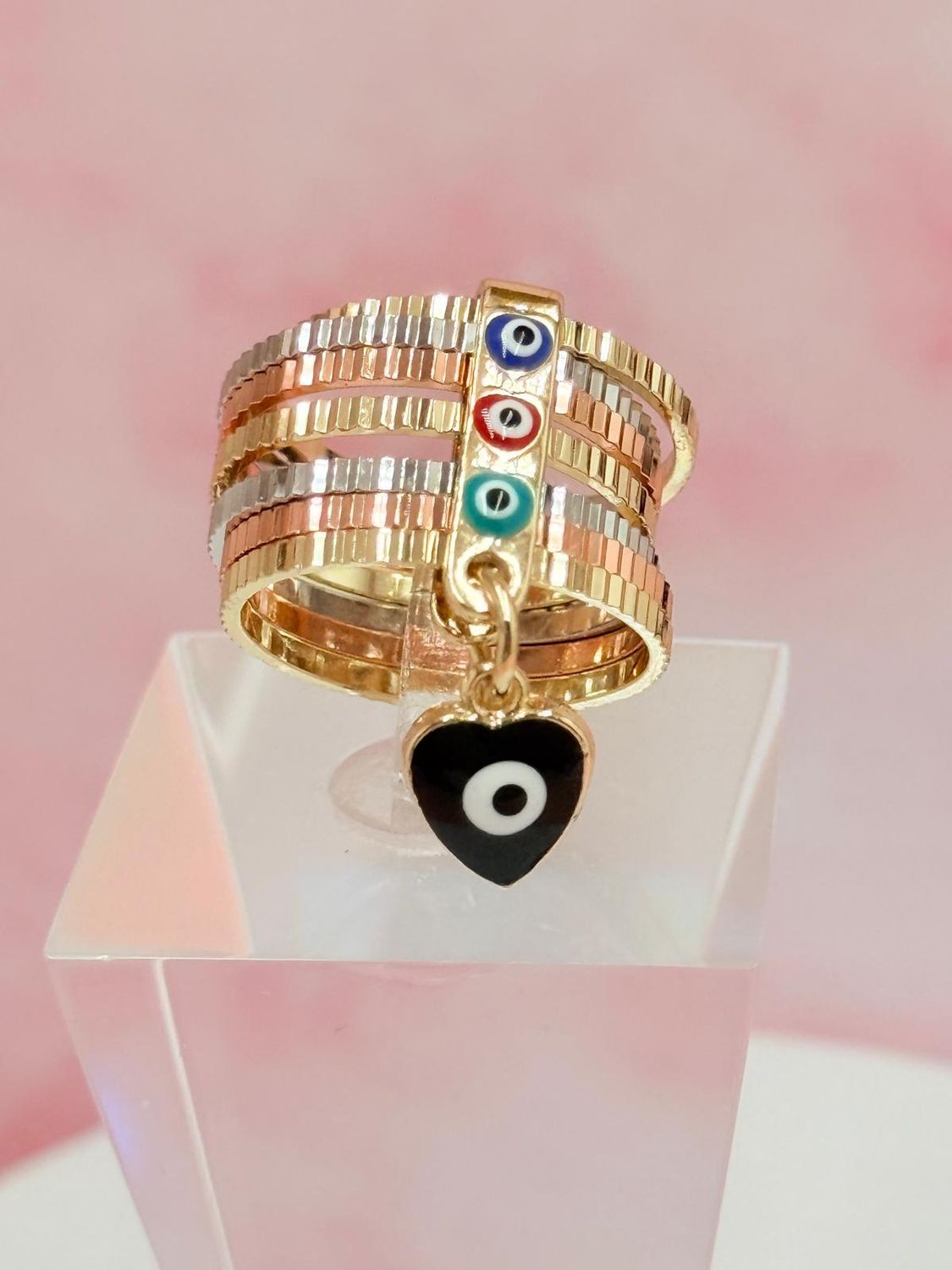Anillo laminado corazón turco negro