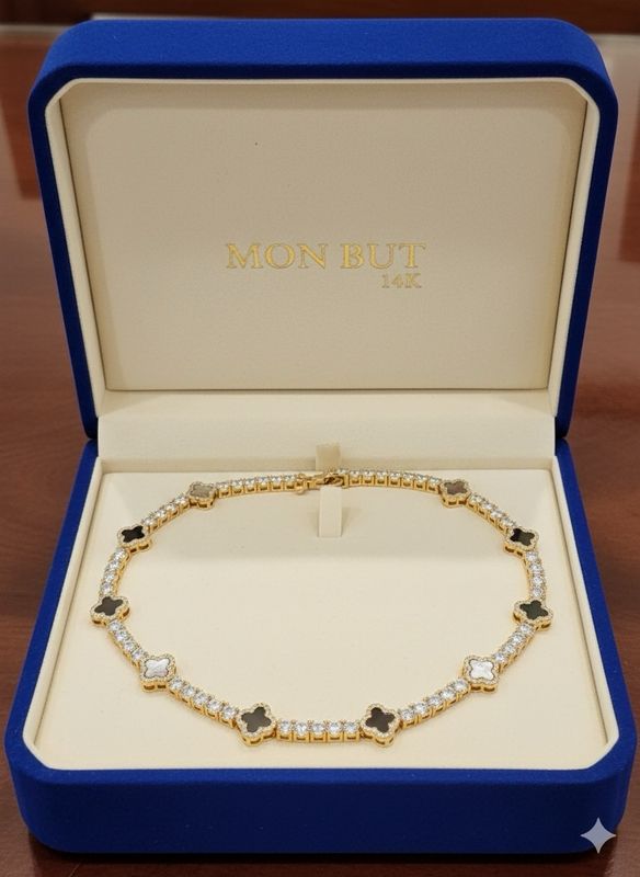 Collar piedra laminado 14k