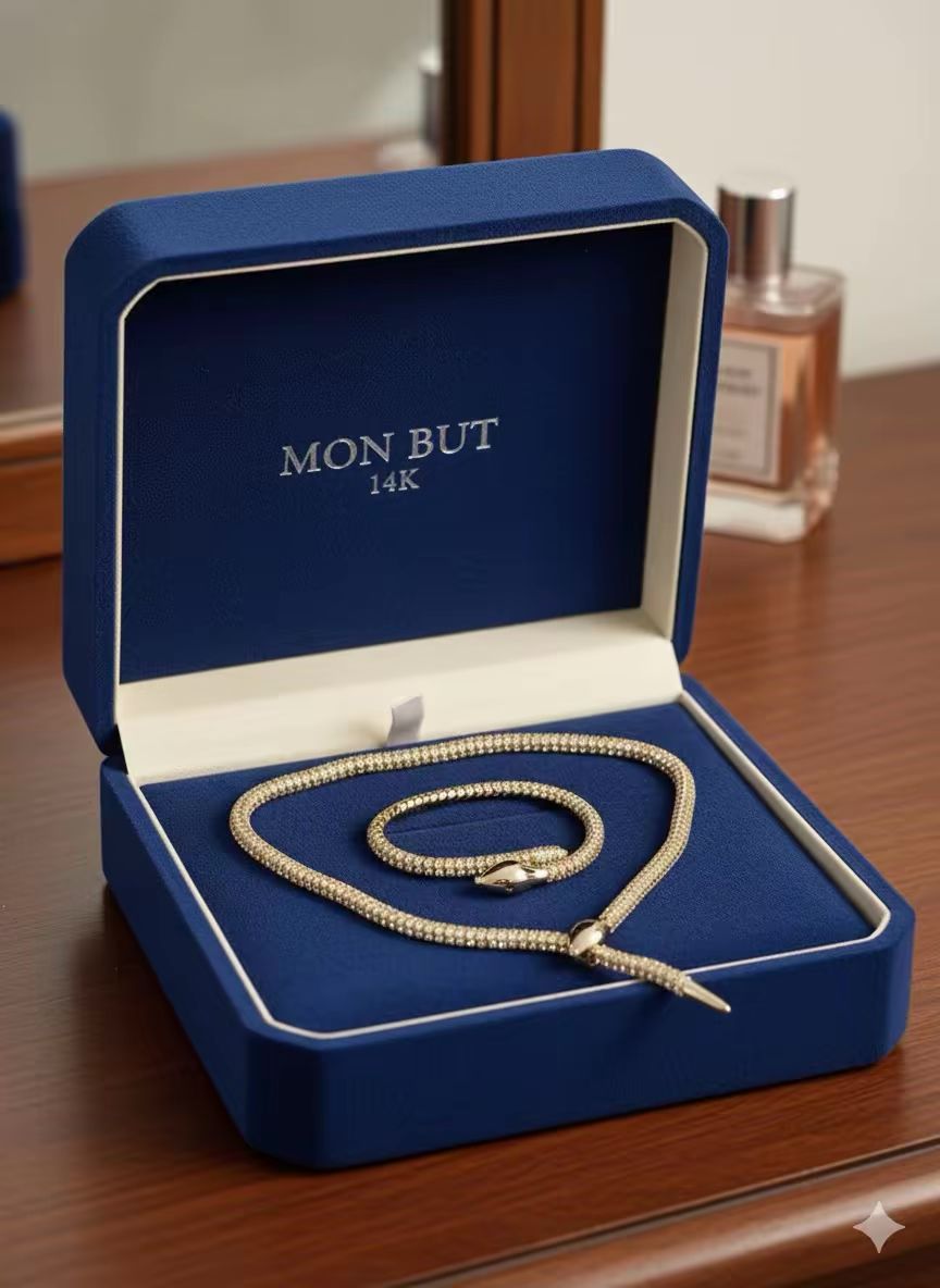 Juego cadena pulsera serpiente laminado 14k