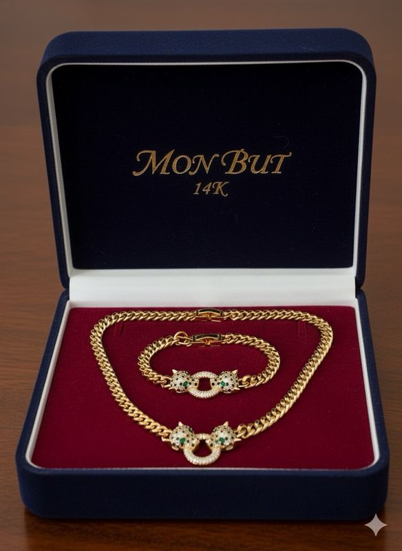 Juego de cadena y pulsera laminado 14k