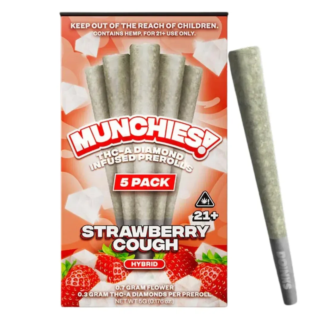Delta Munchies THCA Diamond Infused 5 Count Pre-rolls