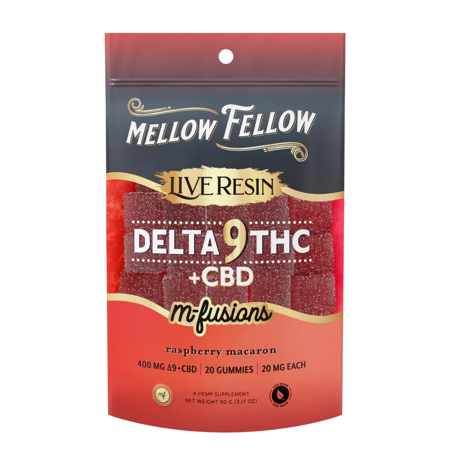 Mellow Fellow Live Resin M-Fusions D9/CBD 400mg Raspberry Macaron