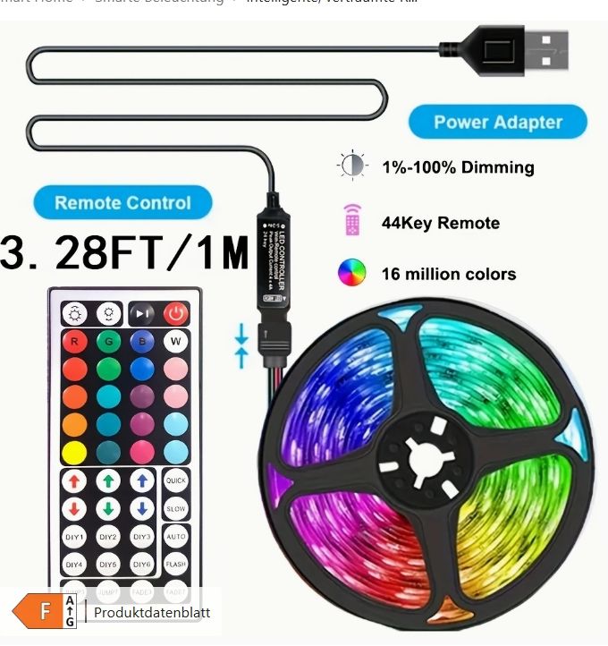 Intelligente RGB-LED Streifen mit Fernbedienung