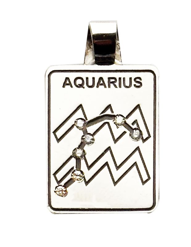 Aquarius zodiac sign silver medal