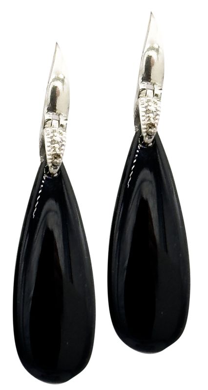Onyx and Sterling Silver 925 Earring